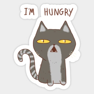 Funny cat, I&#39;m hungry Sticker